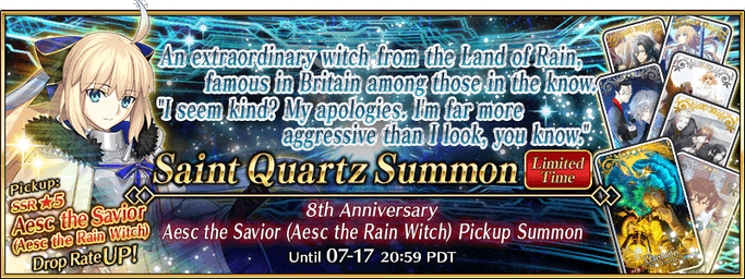 FGO 8th Anniversary Aesc the Savior (Aesc the Rain Witch) Pickup Summon